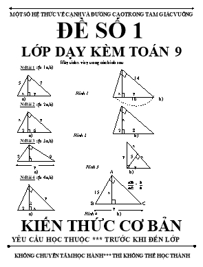 Kiến thức cơ bản Hình học 9